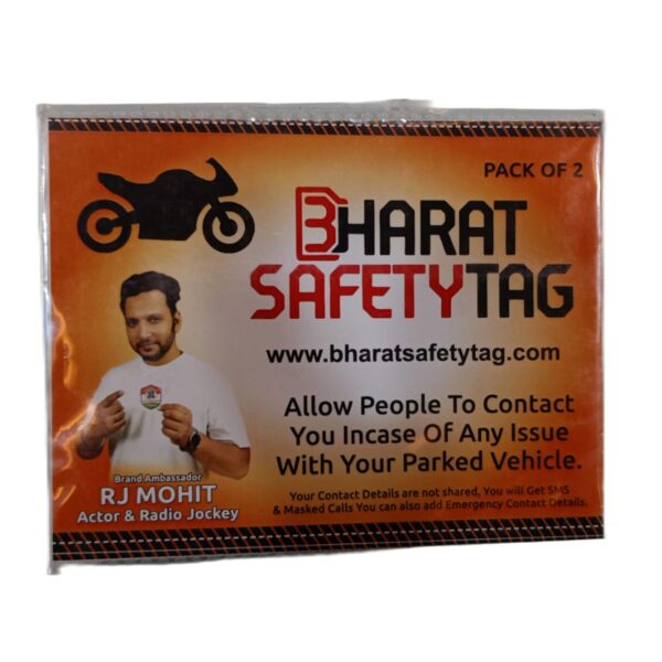 Bharat safety tag/Bike Tag/Bike Parking Tag/Bike Sticker/Wrong Parking Tag/Contact Sticker for Car Owners, People can Contact You Without Seeing Your Mobile Number/Bike Safety Qr/Bike safety Tag 2 Stickers - Image 4